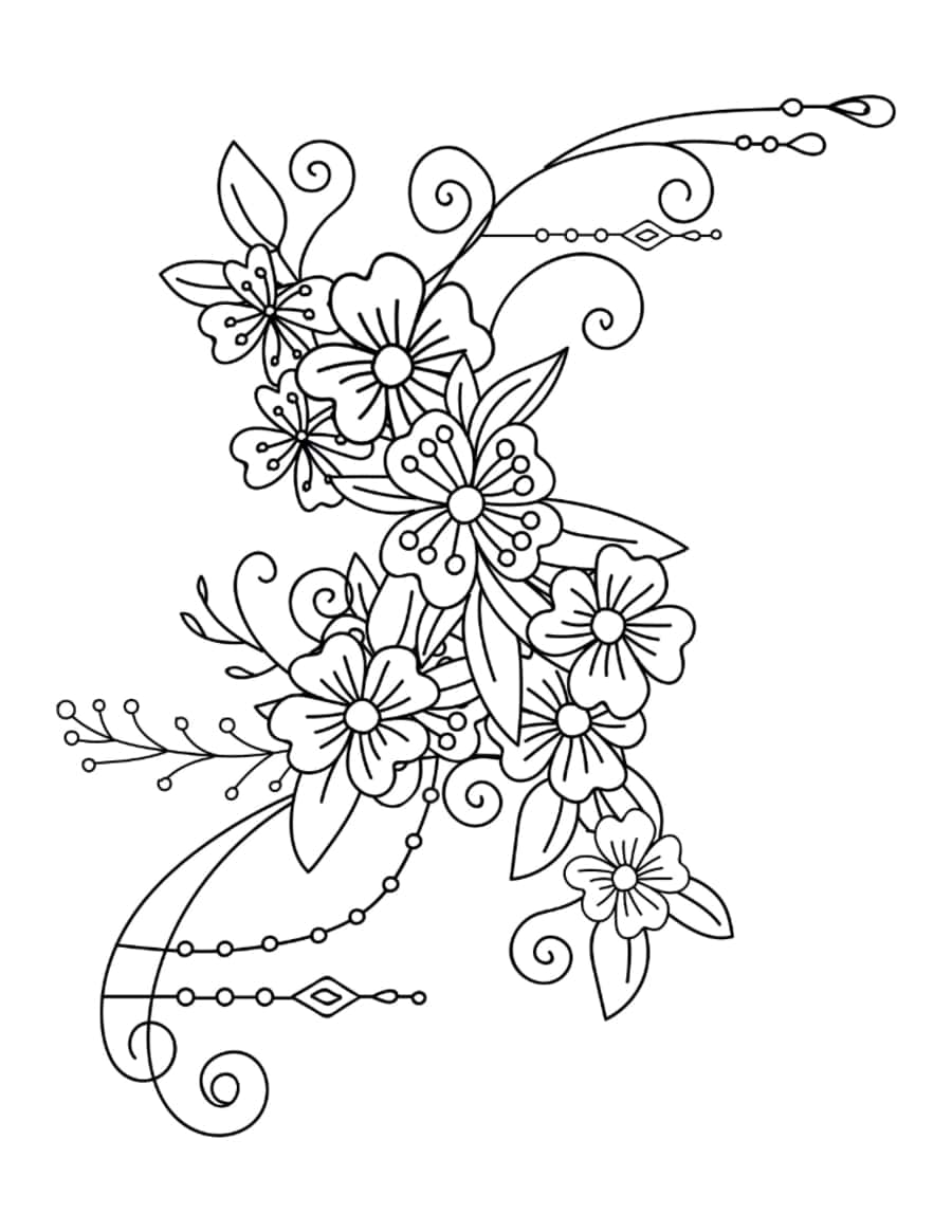 Flower Flower Doodle Kids Coloring Pages Pdf Free Vectors